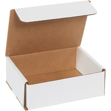 BOX PACKAGING Corrugated Mailers, 6"L x 5"W x 2"H, White M652